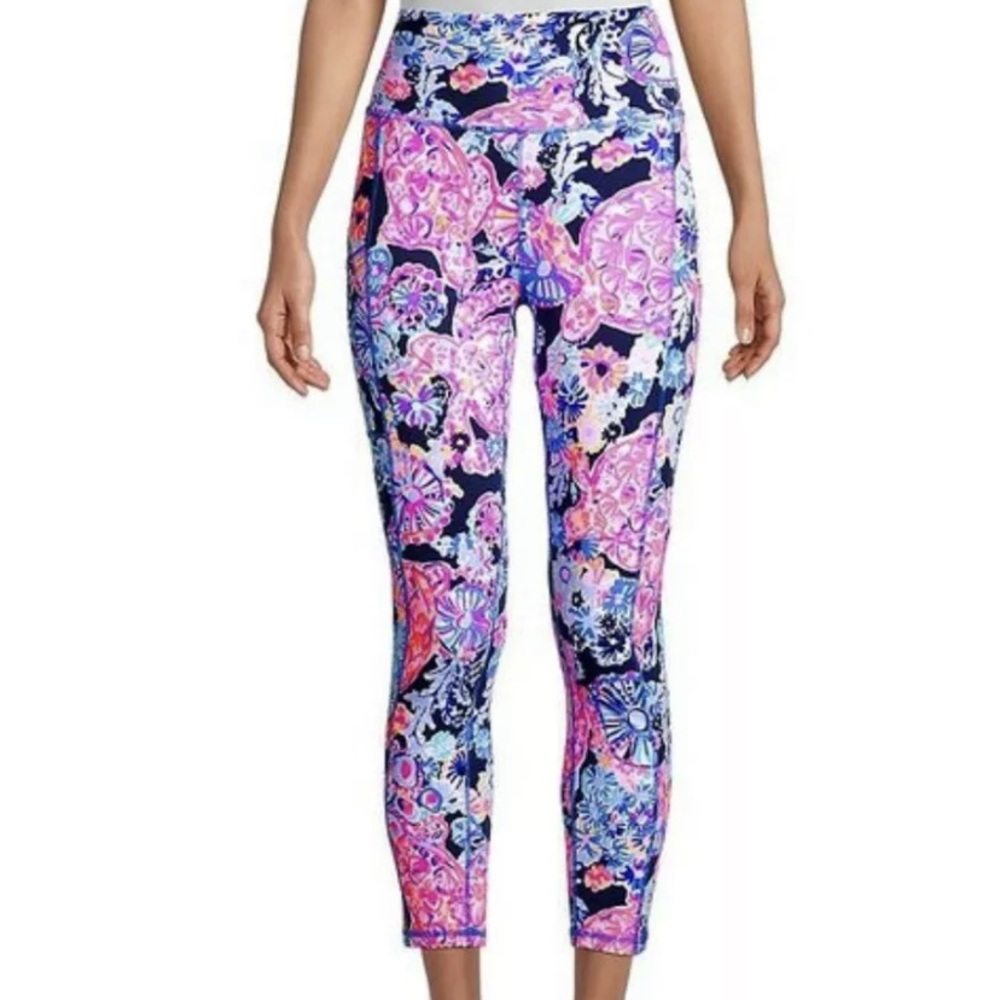 Lilly Pulitzer High Tide Navy Turtle Amazement 24" High Rise Weekender Midi L…